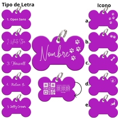 Medalla QR Grabada Laser - Morado
