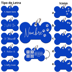 Medalla QR Grabada Laser - Azul