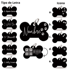 Medalla QR Grabada Laser - Negro