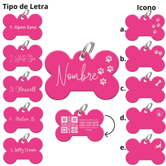 Medalla QR Grabada Laser - Fucsia