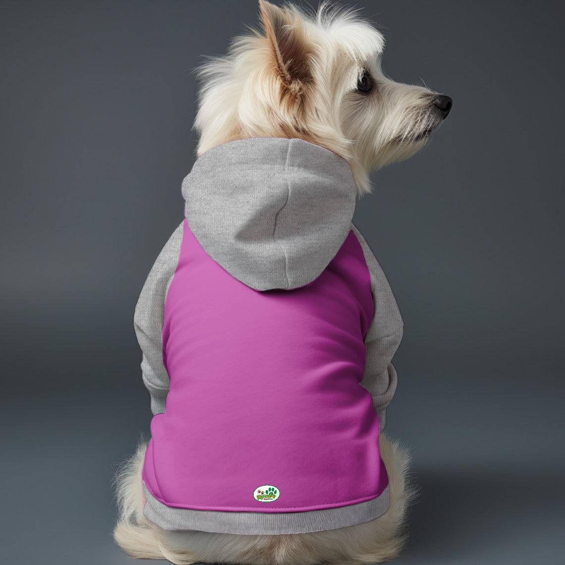 Poleron con Gorro Fucsia - Gris